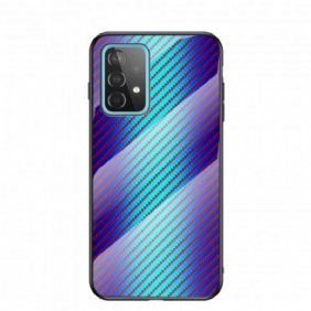 Hoesje voor Samsung Galaxy A52 4G / A52 5G / A52s 5G Koolstofvezel Gehard Glas