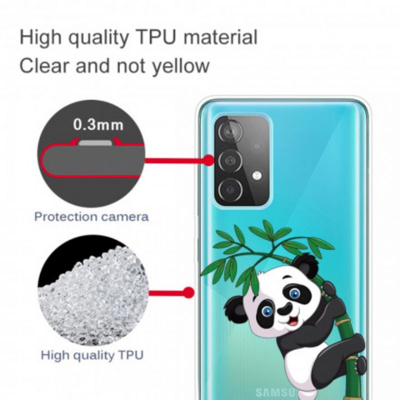 Hoesje voor Samsung Galaxy A52 4G / A52 5G / A52s 5G Panda Op Bamboe