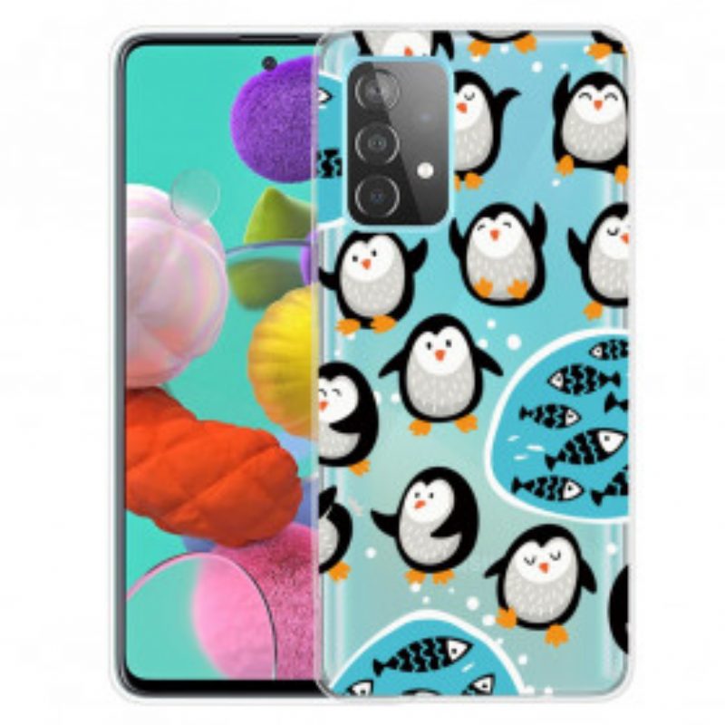 Hoesje voor Samsung Galaxy A52 4G / A52 5G / A52s 5G Pinguïns En Vissen