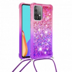 Hoesje voor Samsung Galaxy A52 4G / A52 5G / A52s 5G Siliconen Pailletten En Koord