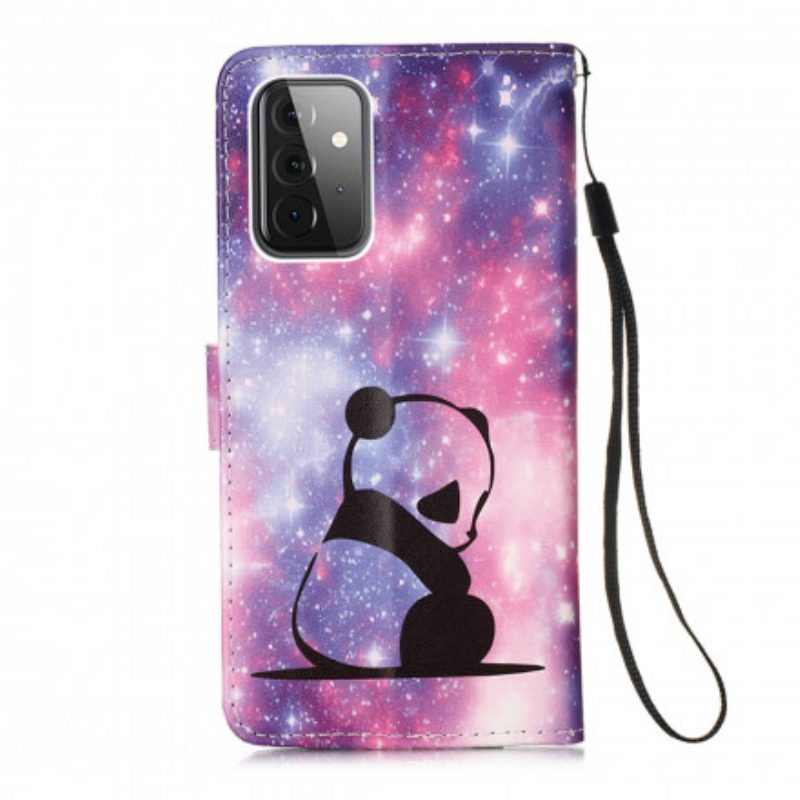 Leren Hoesje voor Samsung Galaxy A52 4G / A52 5G / A52s 5G Panda Galaxy