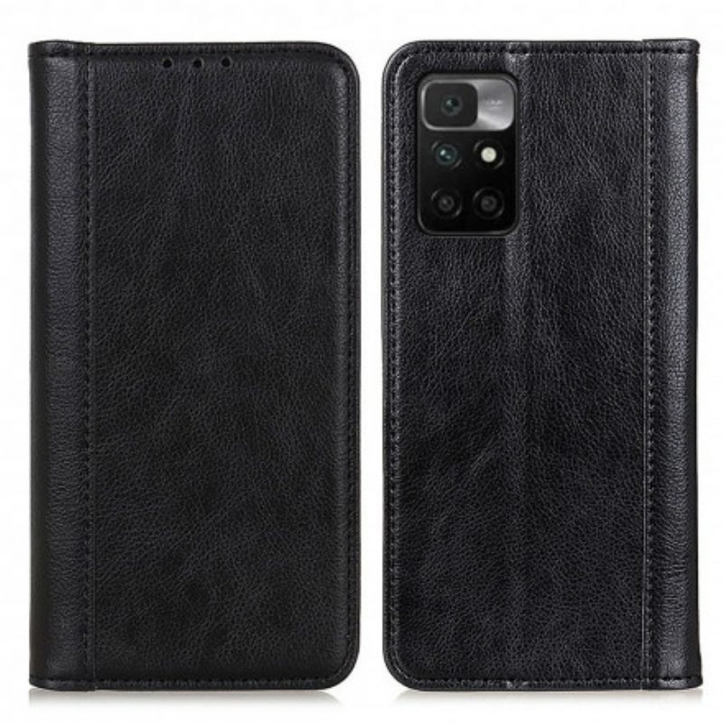 Bescherming Hoesje voor Xiaomi Redmi 10 Folio-hoesje Elegantie Split Litchi Leer