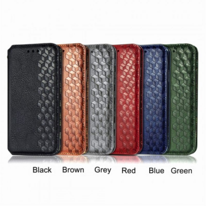 Bescherming Hoesje voor Xiaomi Redmi 10 Folio-hoesje Leereffect Diamanttextuur