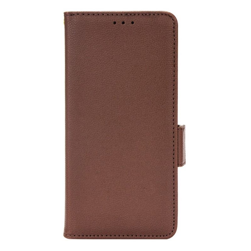 Flip Case voor Xiaomi Redmi 10 Graanleer-effect