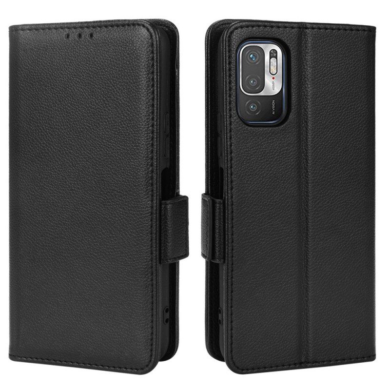 Flip Case voor Xiaomi Redmi 10 Graanleer-effect