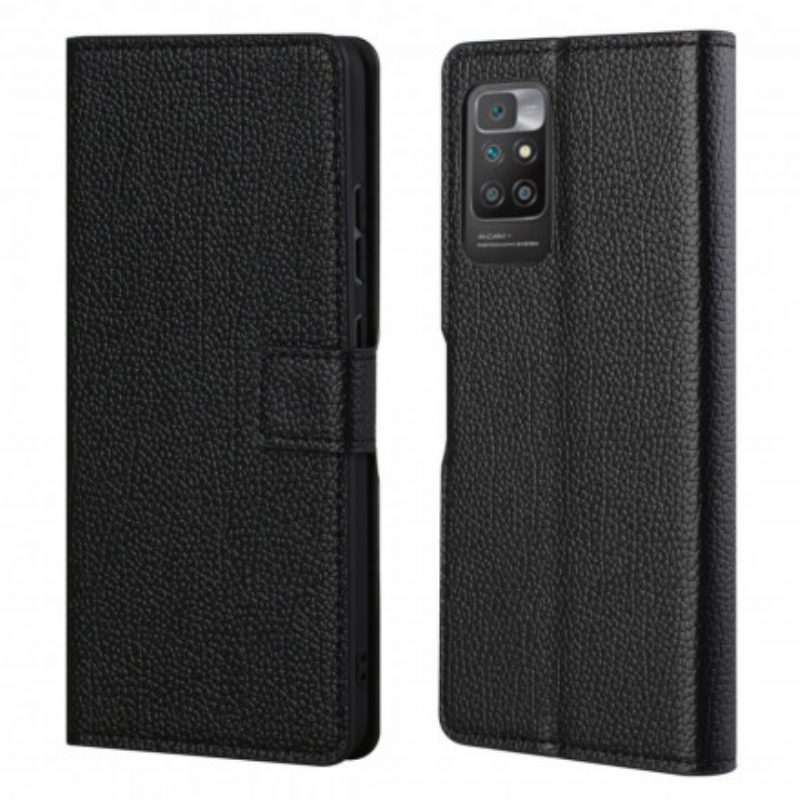 Flip Case voor Xiaomi Redmi 10 Litchi-nerf Leereffect