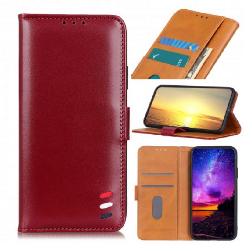 Folio-hoesje voor Xiaomi Redmi 10 Driekleurig Leereffect