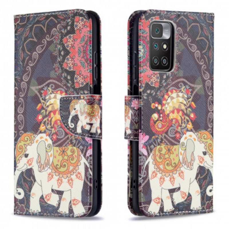 Folio-hoesje voor Xiaomi Redmi 10 Indische Olifanten