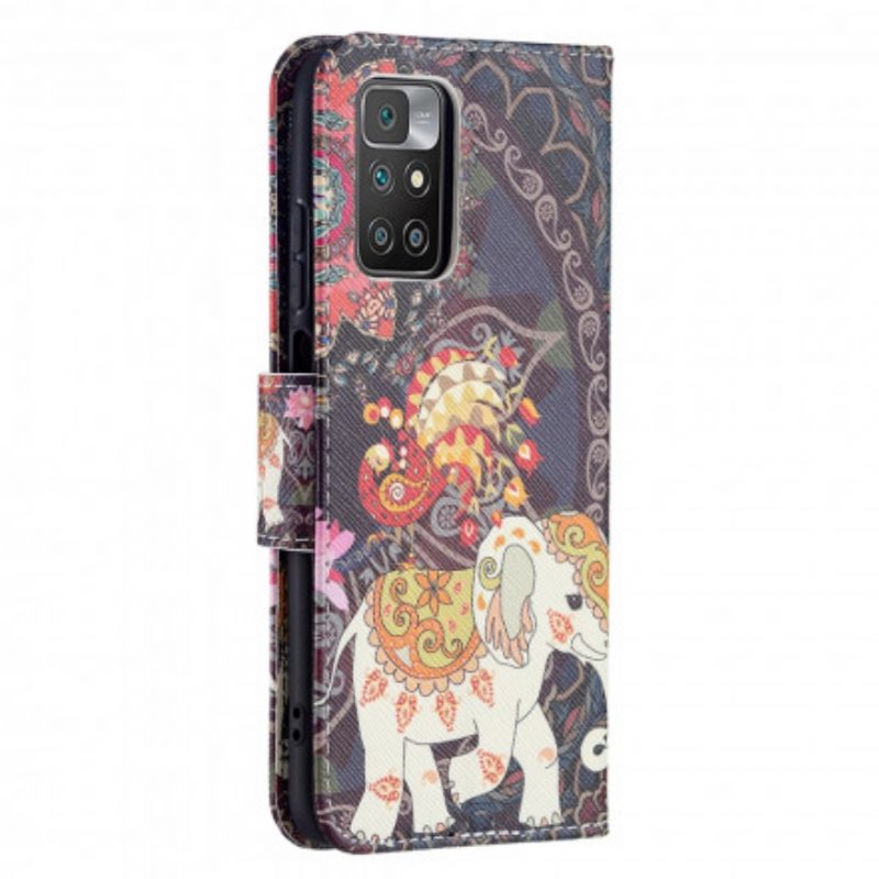 Folio-hoesje voor Xiaomi Redmi 10 Indische Olifanten