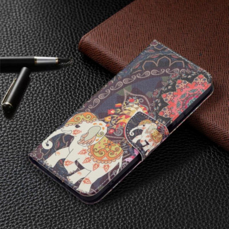 Folio-hoesje voor Xiaomi Redmi 10 Indische Olifanten