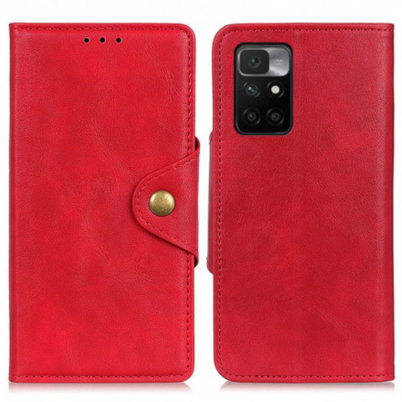 Folio-hoesje voor Xiaomi Redmi 10 Knoop Van Imitatieleer