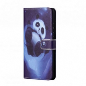 Folio-hoesje voor Xiaomi Redmi 10 Met Ketting Panda Space Met Sleutelkoord