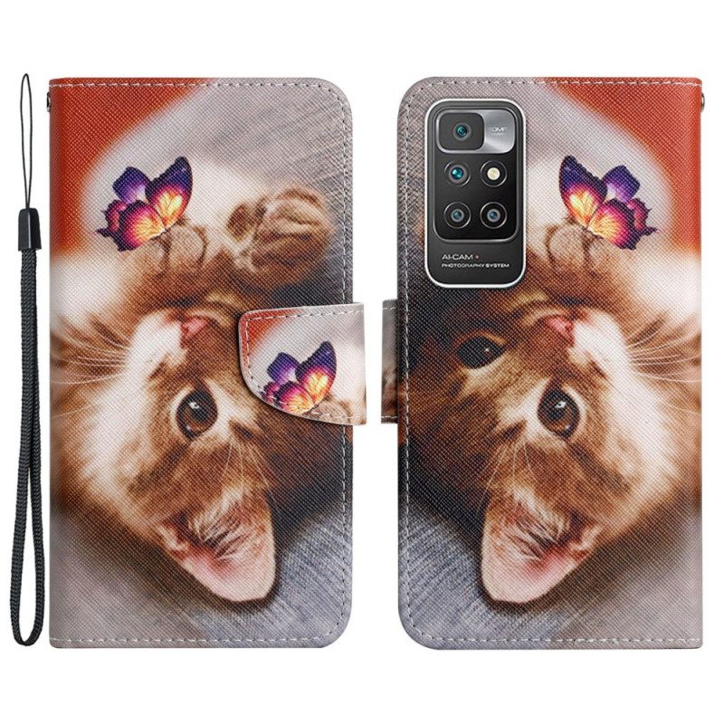 Folio-hoesje voor Xiaomi Redmi 10 Mijn Kitten En Vlinder