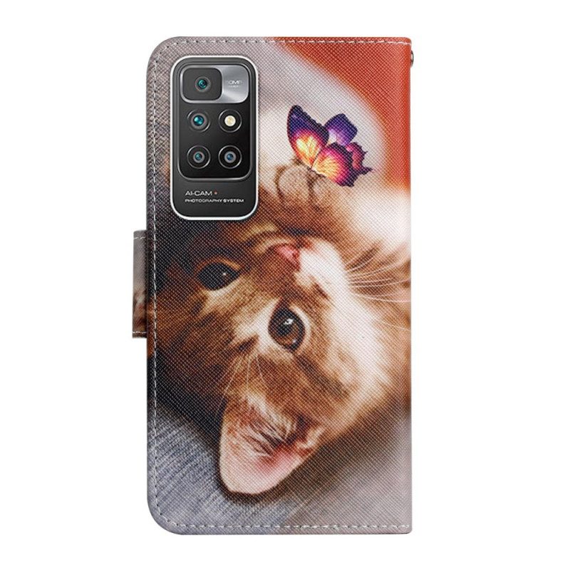 Folio-hoesje voor Xiaomi Redmi 10 Mijn Kitten En Vlinder