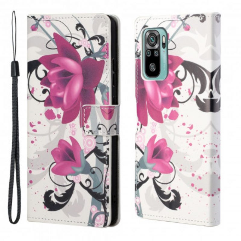 Folio-hoesje voor Xiaomi Redmi 10 Tropische Bloemen