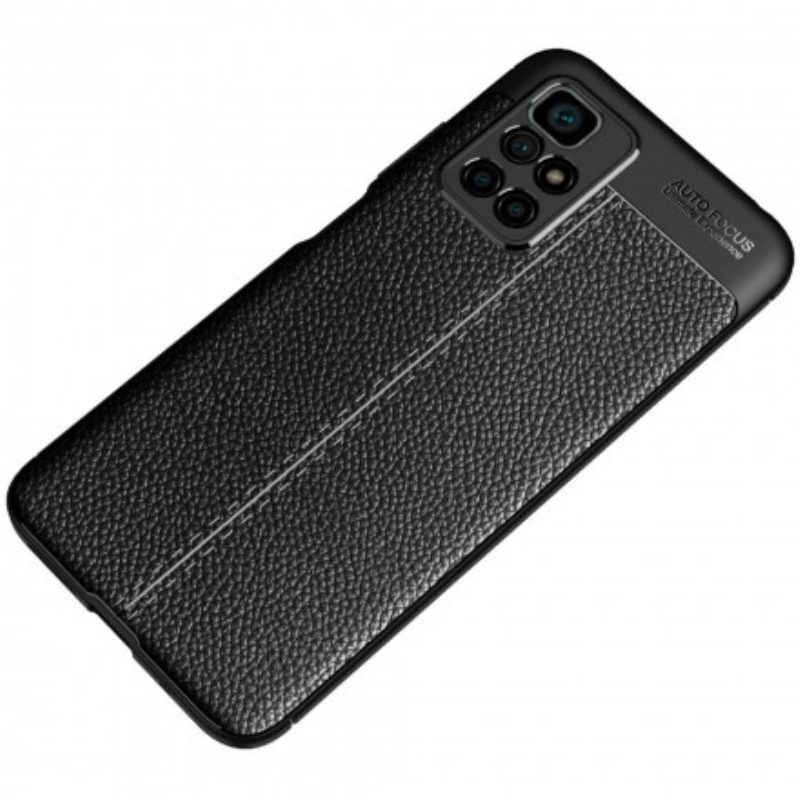 Hoesje voor Xiaomi Redmi 10 Dubbellijnig Litchi-leereffect