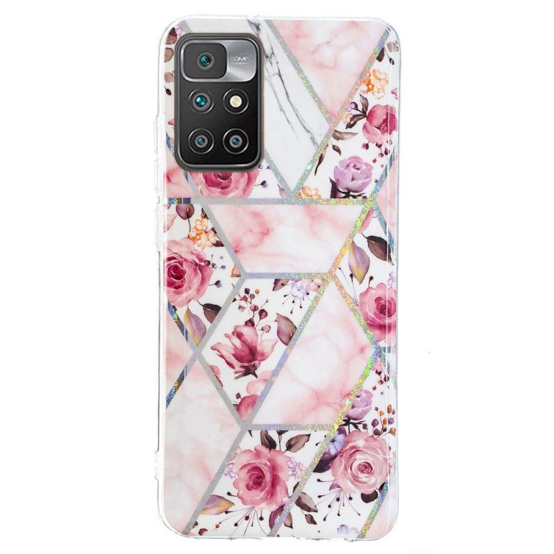 Hoesje voor Xiaomi Redmi 10 Gemarmerde Bloemen