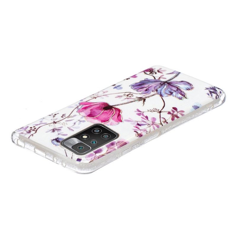 Hoesje voor Xiaomi Redmi 10 Gemarmerde Bloemen