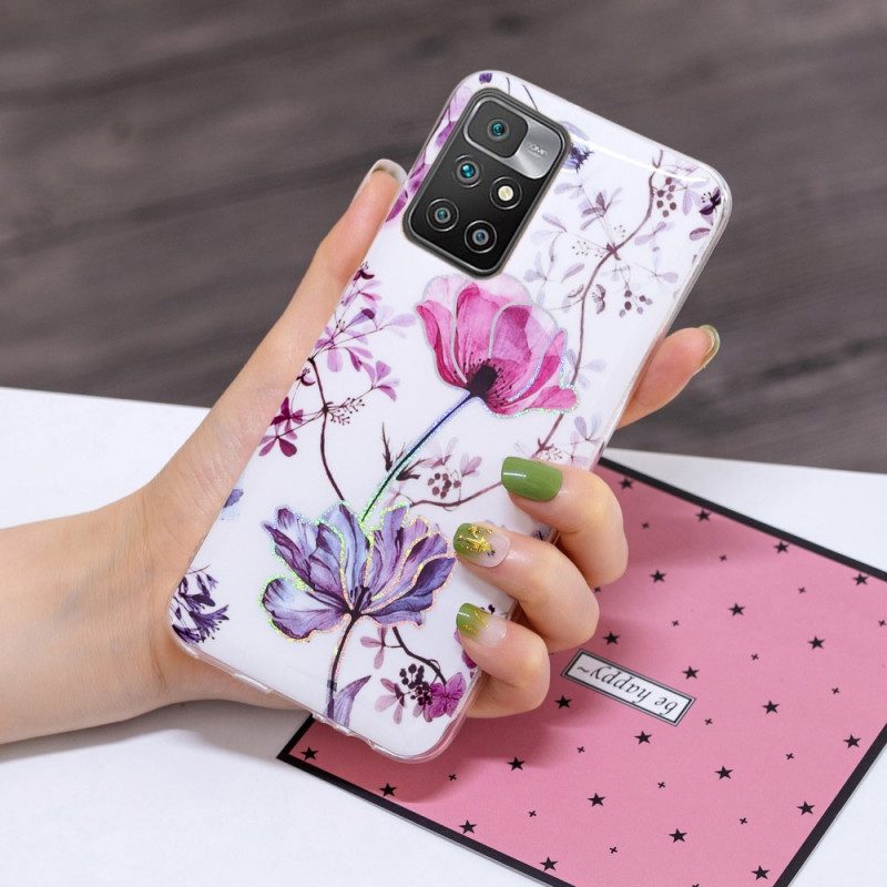 Hoesje voor Xiaomi Redmi 10 Gemarmerde Bloemen