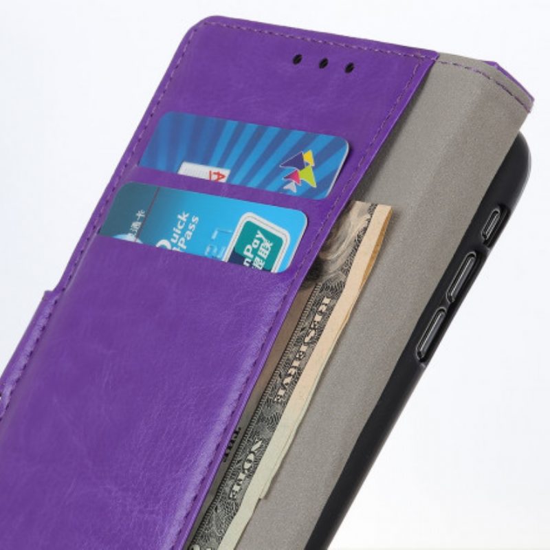 Leren Hoesje voor Xiaomi Redmi 10 Eenvoudig Glanzend Leereffect