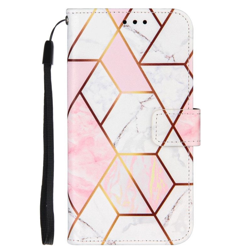 Leren Hoesje voor Xiaomi Redmi 10 Geometrisch Marmer