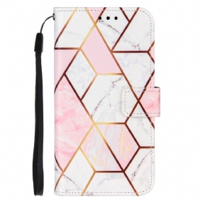 Leren Hoesje voor Xiaomi Redmi 10 Geometrisch Marmer