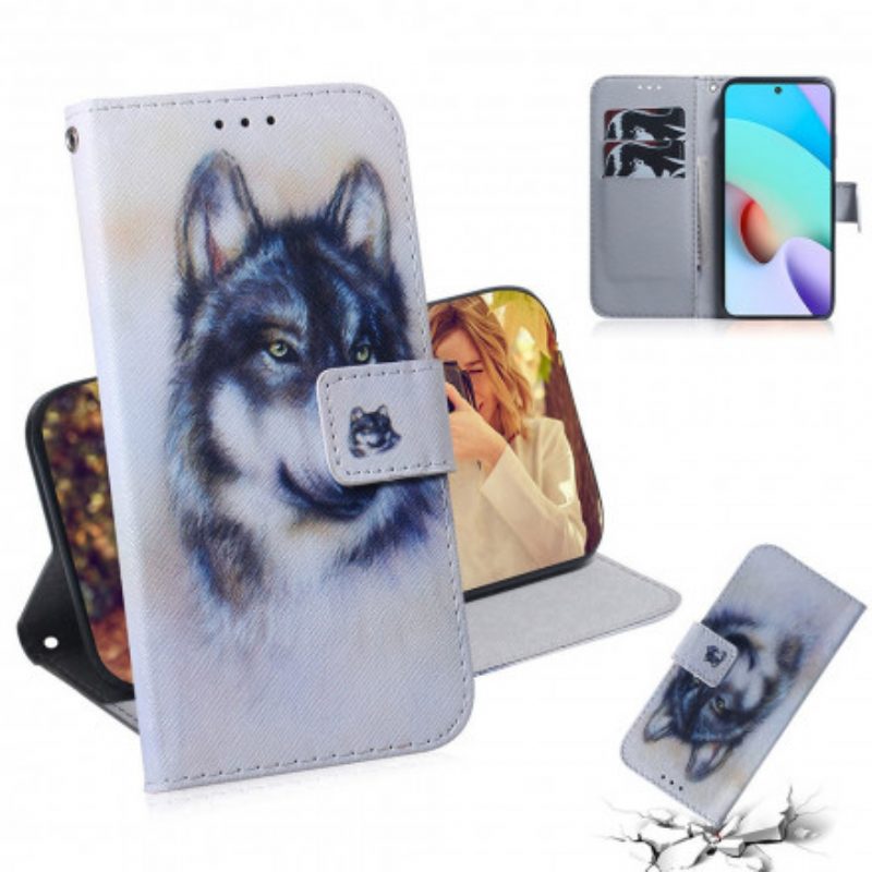 Leren Hoesje voor Xiaomi Redmi 10 Honden Uiterlijk