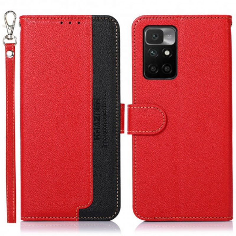 Leren Hoesje voor Xiaomi Redmi 10 Lychee-stijl Rfid Khazneh