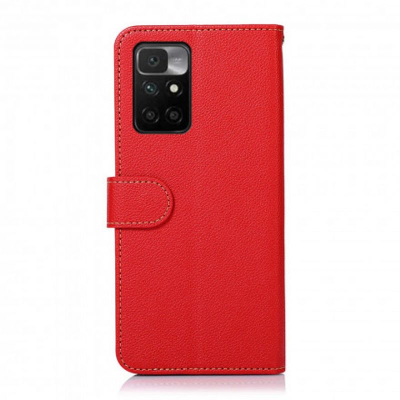 Leren Hoesje voor Xiaomi Redmi 10 Lychee-stijl Rfid Khazneh