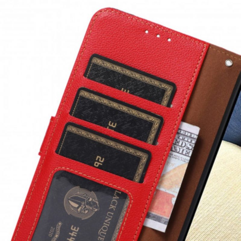 Leren Hoesje voor Xiaomi Redmi 10 Lychee-stijl Rfid Khazneh