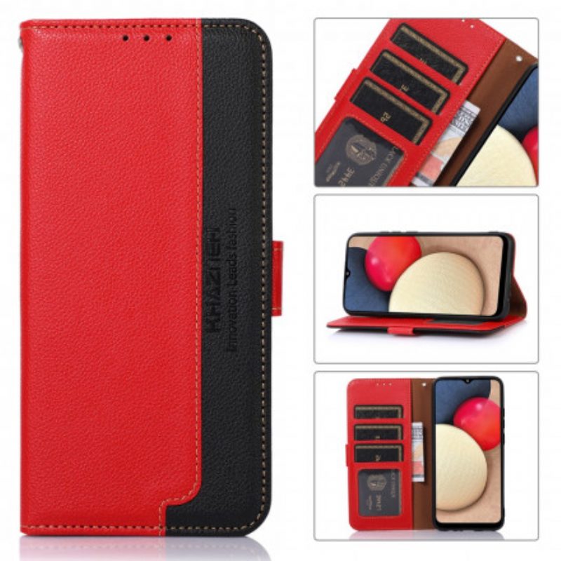 Leren Hoesje voor Xiaomi Redmi 10 Lychee-stijl Rfid Khazneh