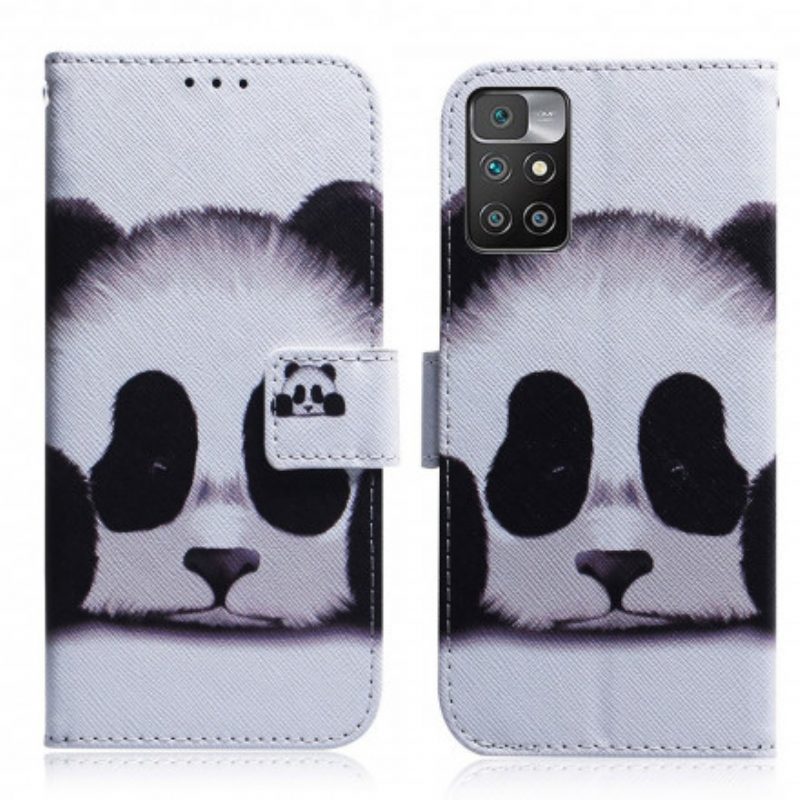 Leren Hoesje voor Xiaomi Redmi 10 Panda Gezicht