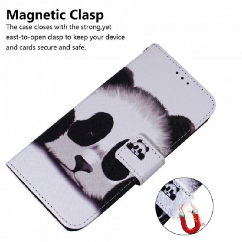 Leren Hoesje voor Xiaomi Redmi 10 Panda Gezicht