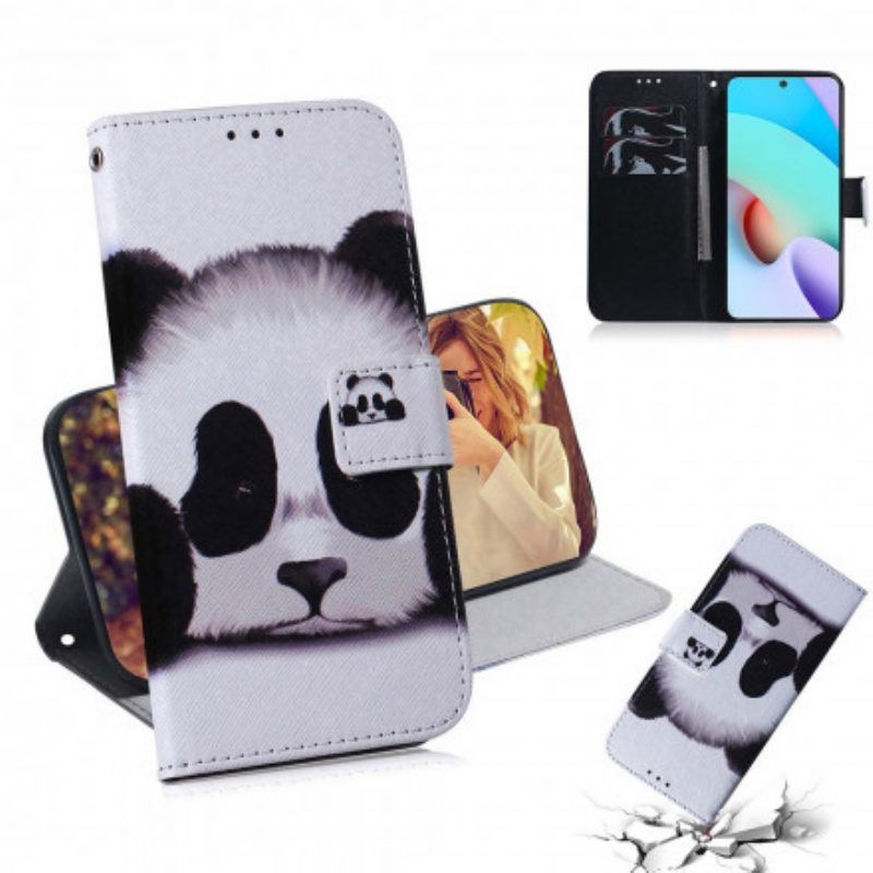 Leren Hoesje voor Xiaomi Redmi 10 Panda Gezicht