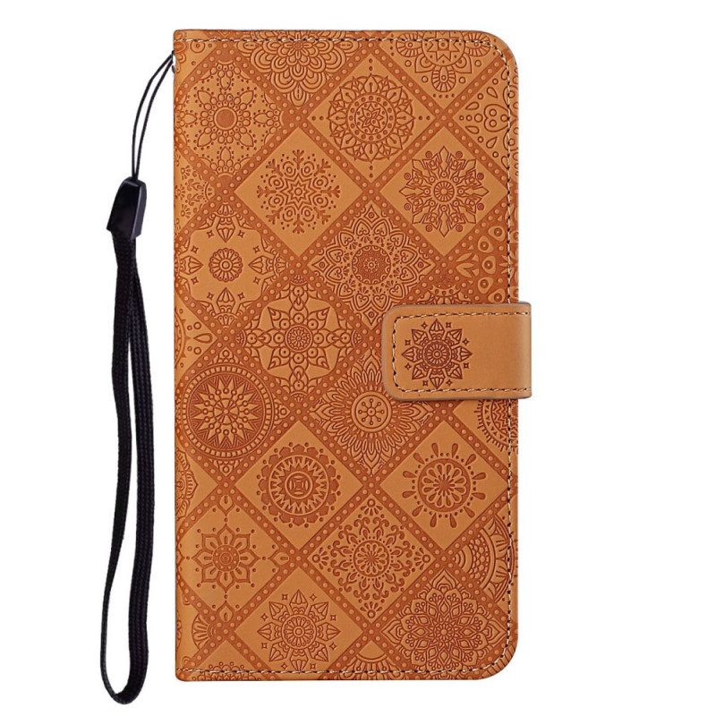 Leren Hoesje voor Xiaomi Redmi 10 Tapijt Patroon