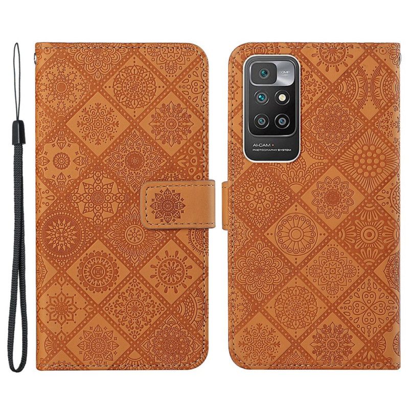 Leren Hoesje voor Xiaomi Redmi 10 Tapijt Patroon