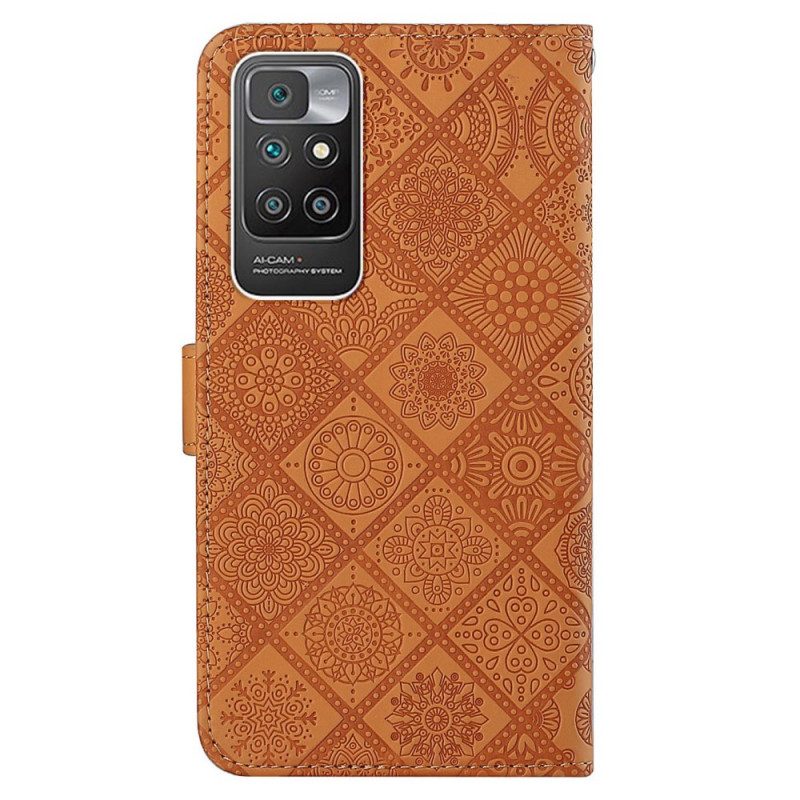 Leren Hoesje voor Xiaomi Redmi 10 Tapijt Patroon