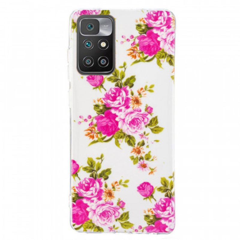 Telefoonhoesje voor Xiaomi Redmi 10 Fluorescerende Vrijheidsbloemen