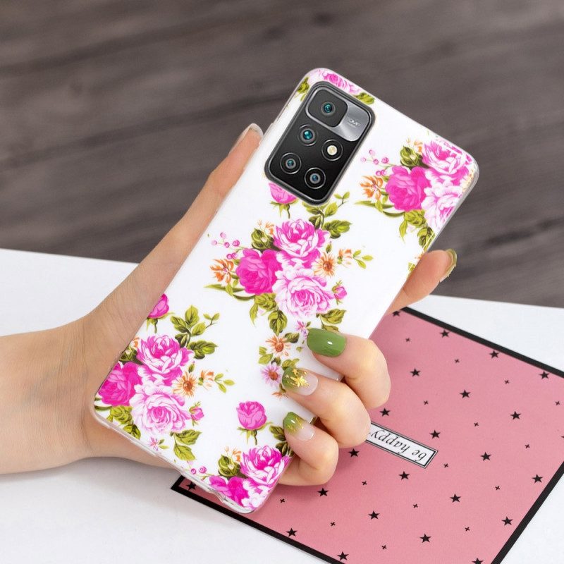 Telefoonhoesje voor Xiaomi Redmi 10 Fluorescerende Vrijheidsbloemen