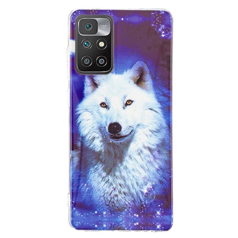 Telefoonhoesje voor Xiaomi Redmi 10 Fluorescerende Wolf