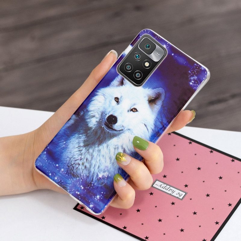 Telefoonhoesje voor Xiaomi Redmi 10 Fluorescerende Wolf