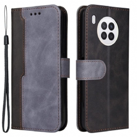 Leren Hoesje voor Honor 50 Lite Faux Leather Flashy Met Riem