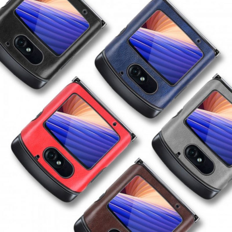 Hoesje voor Motorola Razr 5G Lychee Kunstleer