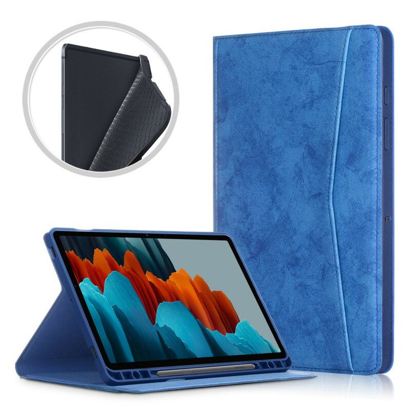 Cover voor Samsung Galaxy Tab S7 FE Zakelijk Leereffect