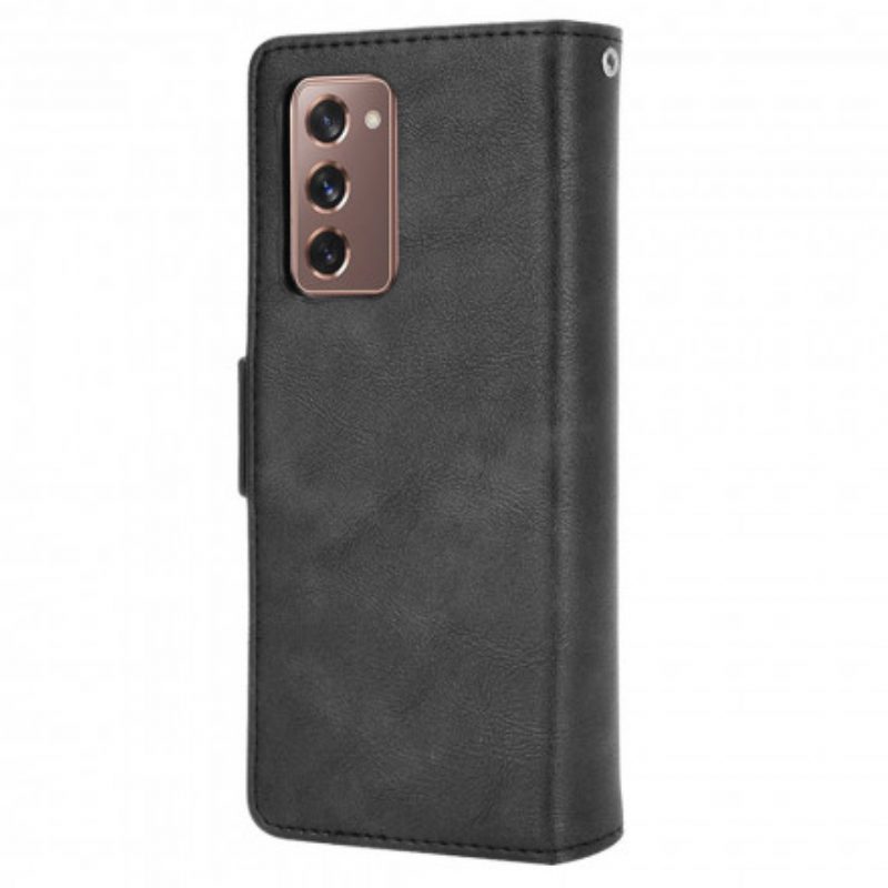 Flip Case voor Samsung Galaxy Z Fold 2 Gestileerd Leereffect