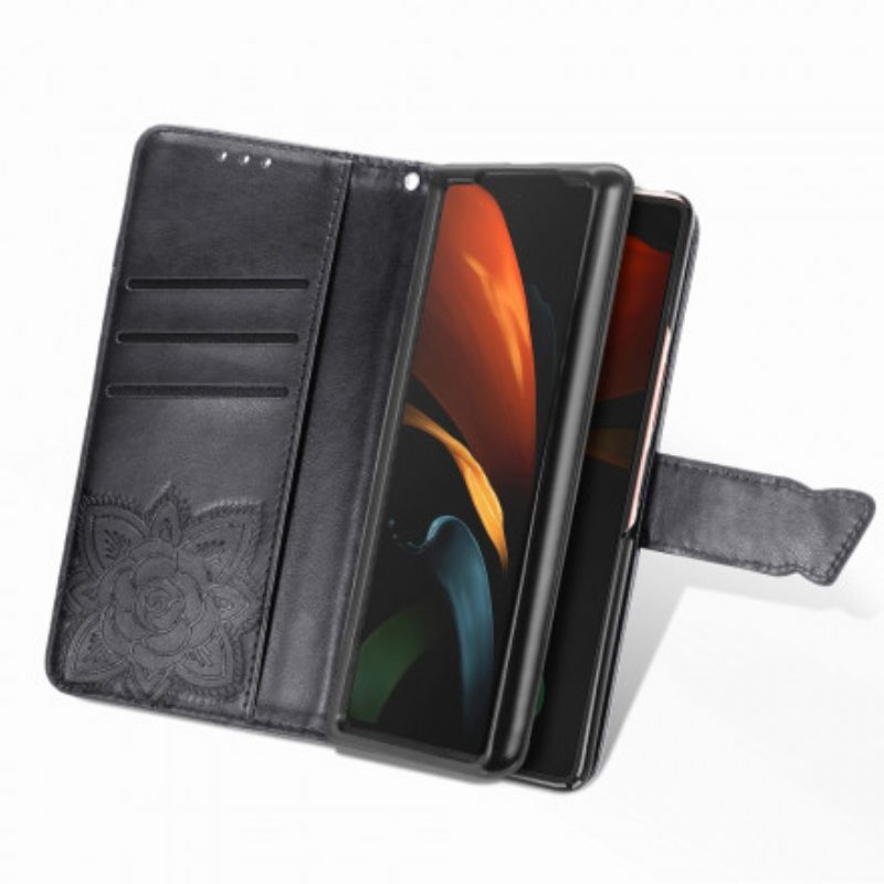 Folio-hoesje voor Samsung Galaxy Z Fold 2 Vlinderontwerp Met Sleutelkoord