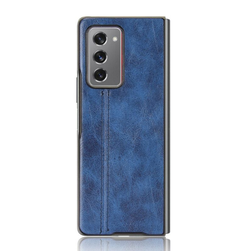 Hoesje voor Samsung Galaxy Z Fold 2 Couture-leereffect