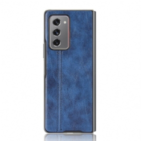 Hoesje voor Samsung Galaxy Z Fold 2 Couture-leereffect