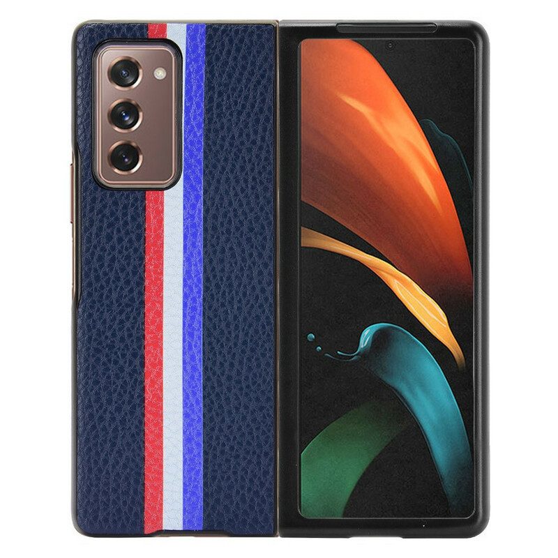 Hoesje voor Samsung Galaxy Z Fold 2 Driekleurig Litchi Kunstleer