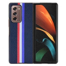 Hoesje voor Samsung Galaxy Z Fold 2 Driekleurig Litchi Kunstleer